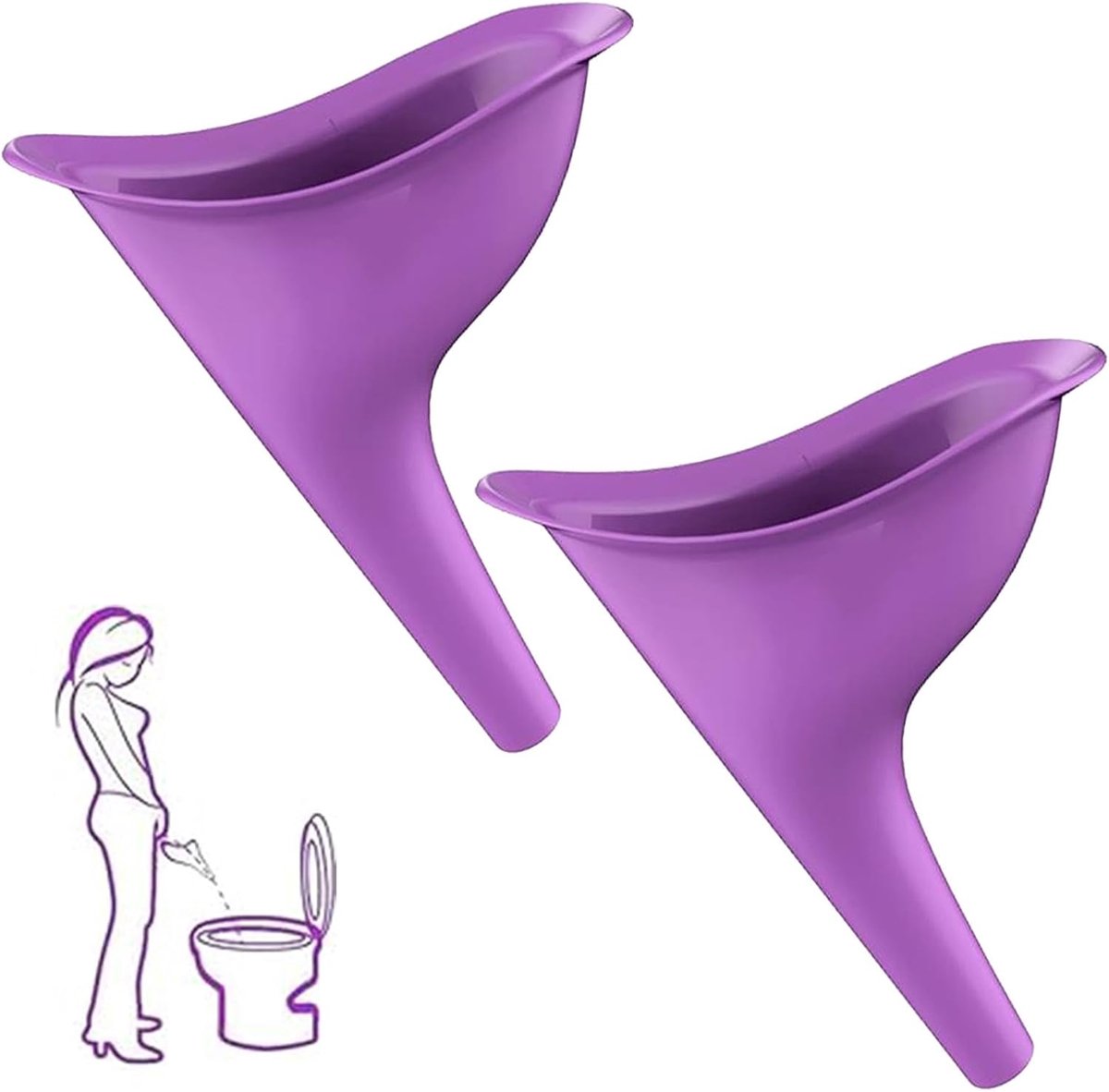 Vrouwelijke urinalen - 2 stuks - paars - ergonomisch ontwerp - ideaal voor buitenactiviteiten - ShopVlot