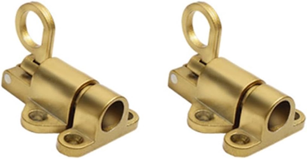 Set van 2 automatische deurbouten, aluminiumlegering veerpin-vergrendeling voor raam, poort, kast, houten deur, kast (goud)