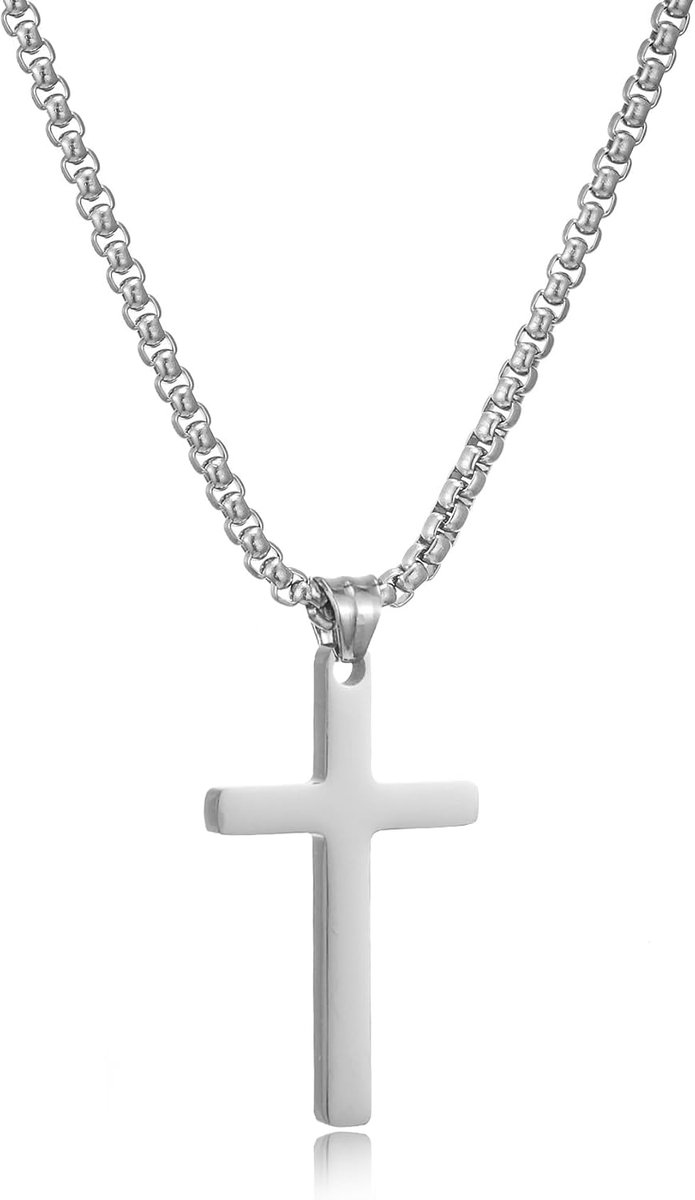 kruis ketting kruis hanger ketting roestvrij staal kettingen, zilver/goud/zwarte ketting christelijke geschenken voor mannen vrouwen