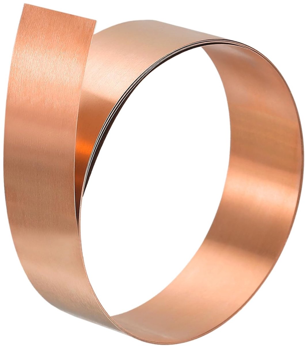 Koperen blad rol metalen folie plaat 1000 mm x 20 mm x 0,8 mm
