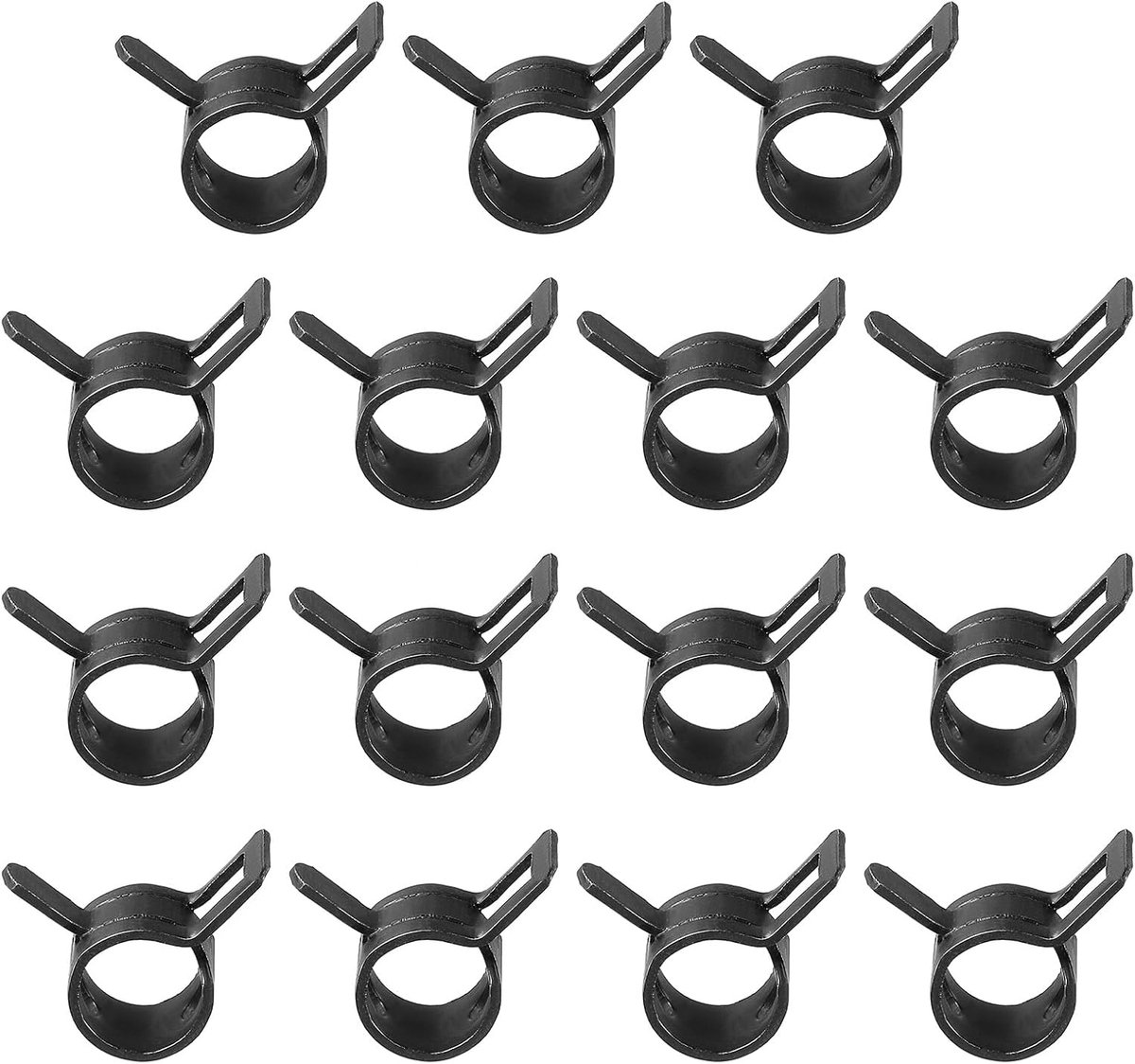 Lenteband slangpijpklemmen voor 9-10,2mm OD slang, 15 stuks siliconen vacuümconstante spanningsbandklemmen voor brandstofleidingen siliconen luchtslangbuis waterpijp, zwart