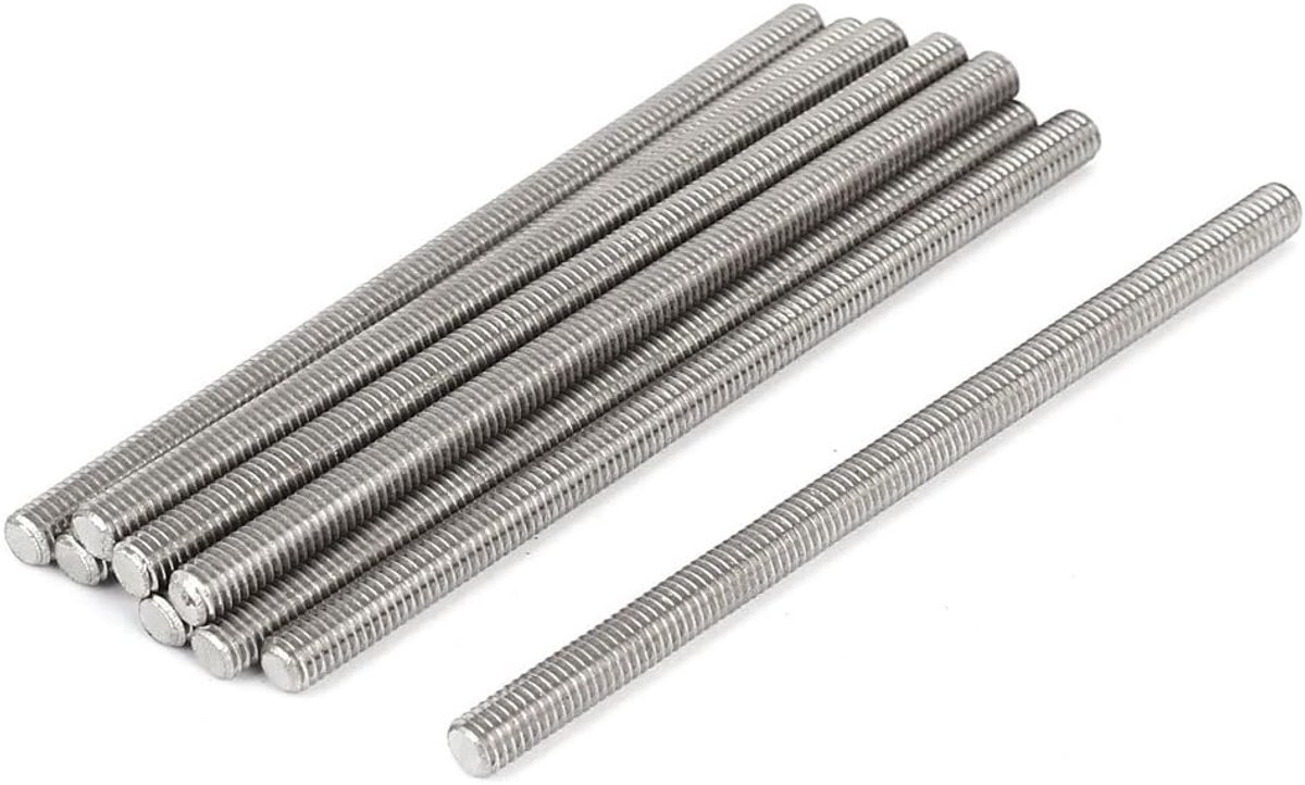 sourcingmap M6 x 110mm 304 roestvrij staal volledig schroefdraad staaf Studs Bevestigingsmiddel 10 Stks