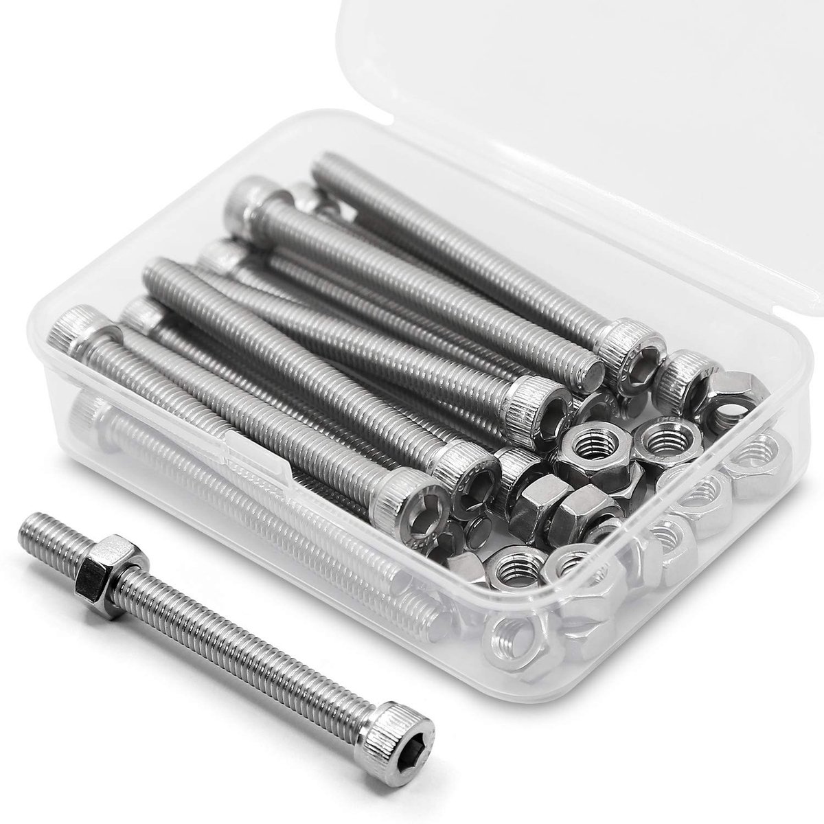* 60mm 15 Stuks Inbusbout en Moer Combinatie Doos 304 Roestvrijstalen Inbusbouten