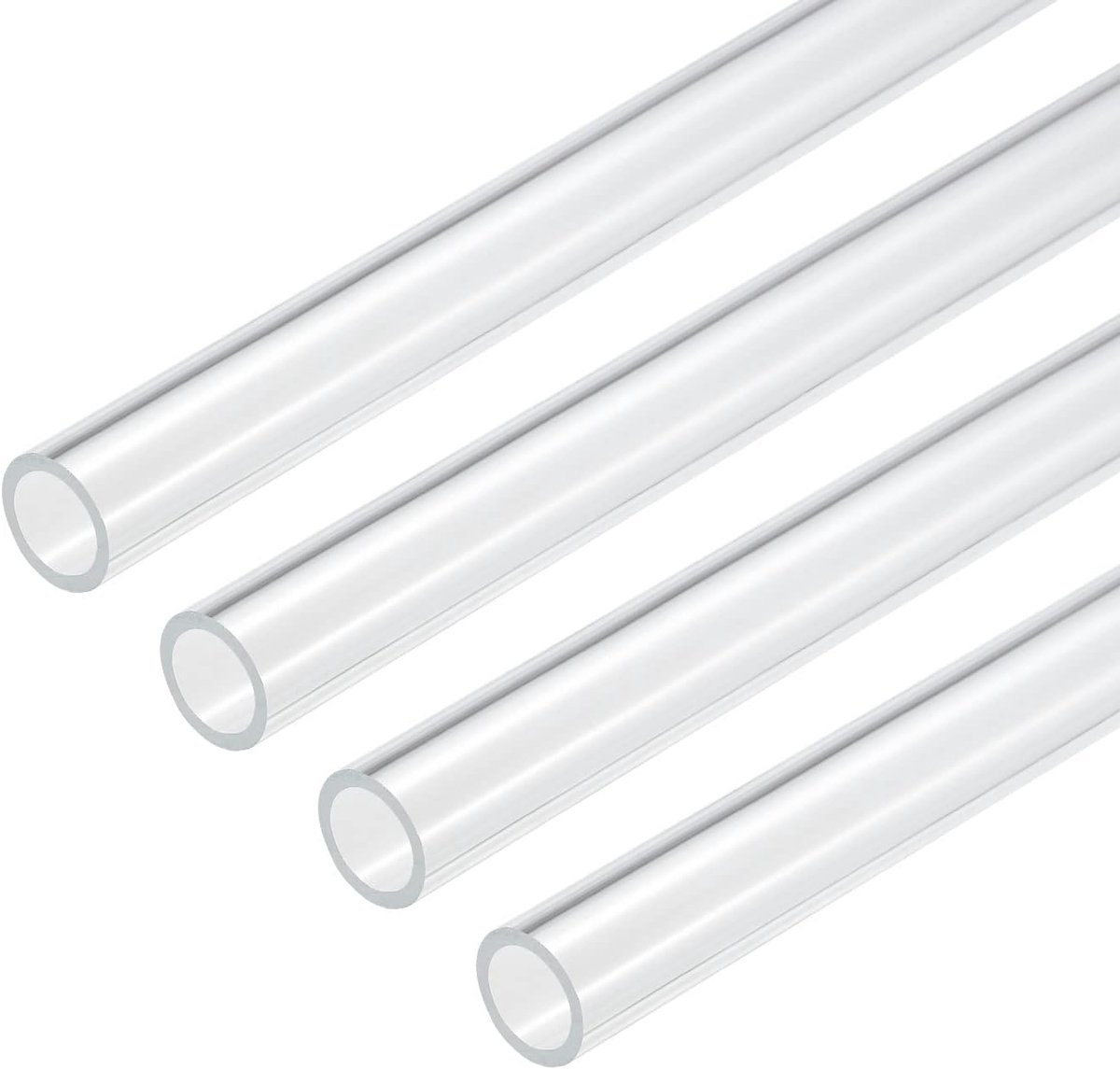 sourcing map Transparante pvc-buis, 4 stuks, binnendiameter 14 mm, diameter 18 mm, lengte 250 mm, acryl kunststof buis voor lampbouw, staande lampen, meubels