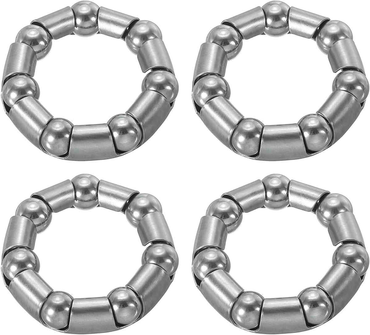 Kogellagers voor fietsslinger 3/8 inch x 7 kogels, 4 stuks fietslagers van roestvrij staal, reserveonderdelen, accessoires voor centrale as, eendelig, zilver