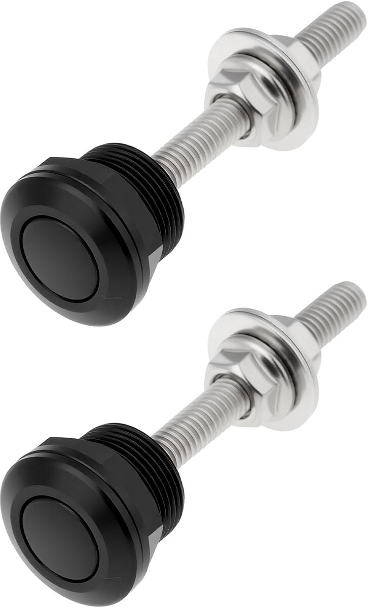 2 stuks 22 mm motorfiets zijhoes drukknop ontgrendeling M6 compatibel met Simson S50/S51 (zwart)