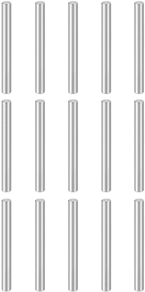 15 stuks pluggen M5 (5 mm) x 60 mm, 304 roestvrij staal, cilindrische planksteunpinnen, pennen, bevestigingselementen voor metalen apparaten, houten meubels, doe-het-zelf montage, zilver
