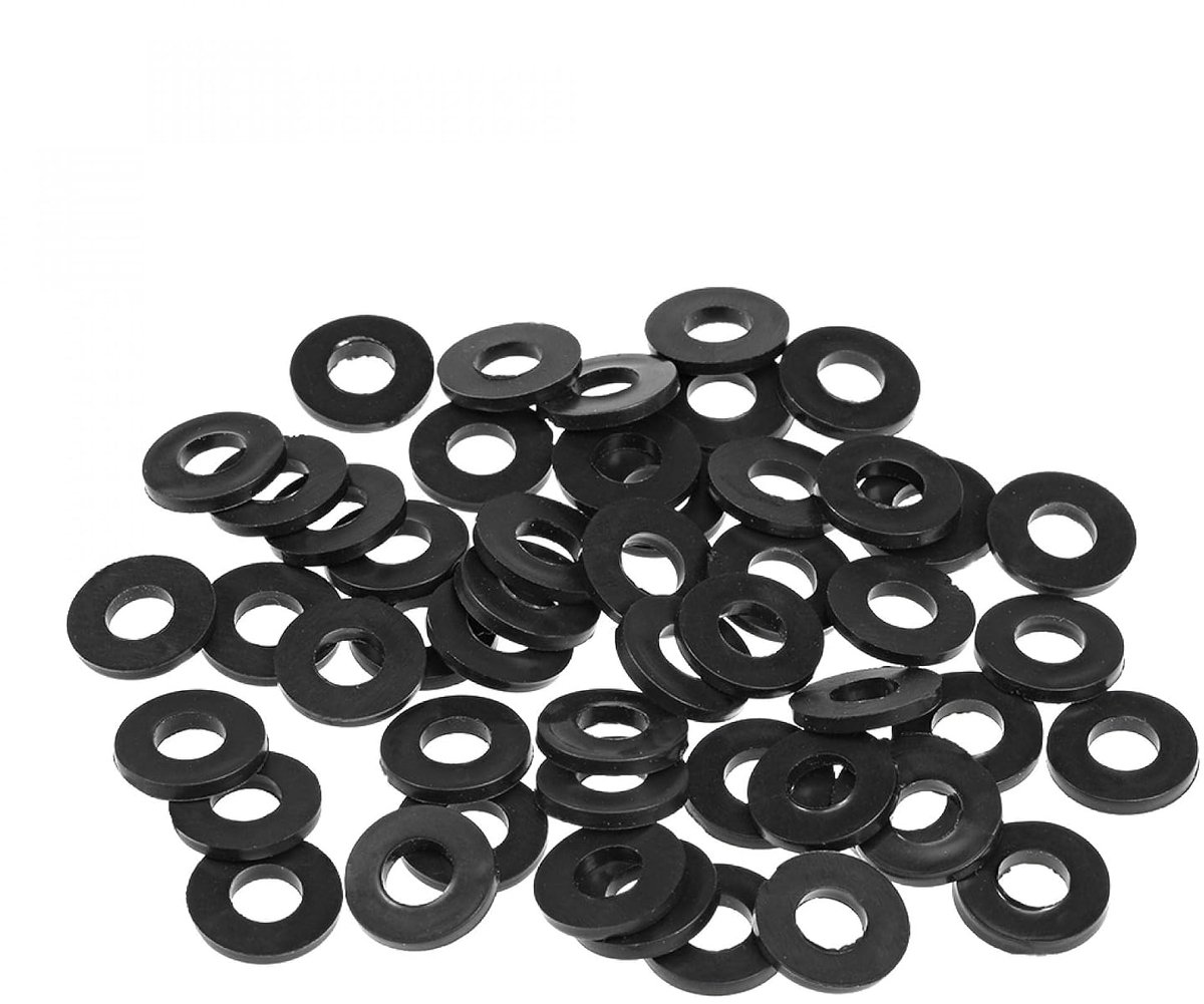 sourcing map 50 stuks rubberen sluitringen, platte sluitringen, zwart, 13 mm AD, 6 mm ID, 16 mm dik, afstandshulzen, afdichtringen, sluitringen voor kraan, buis, waterslang