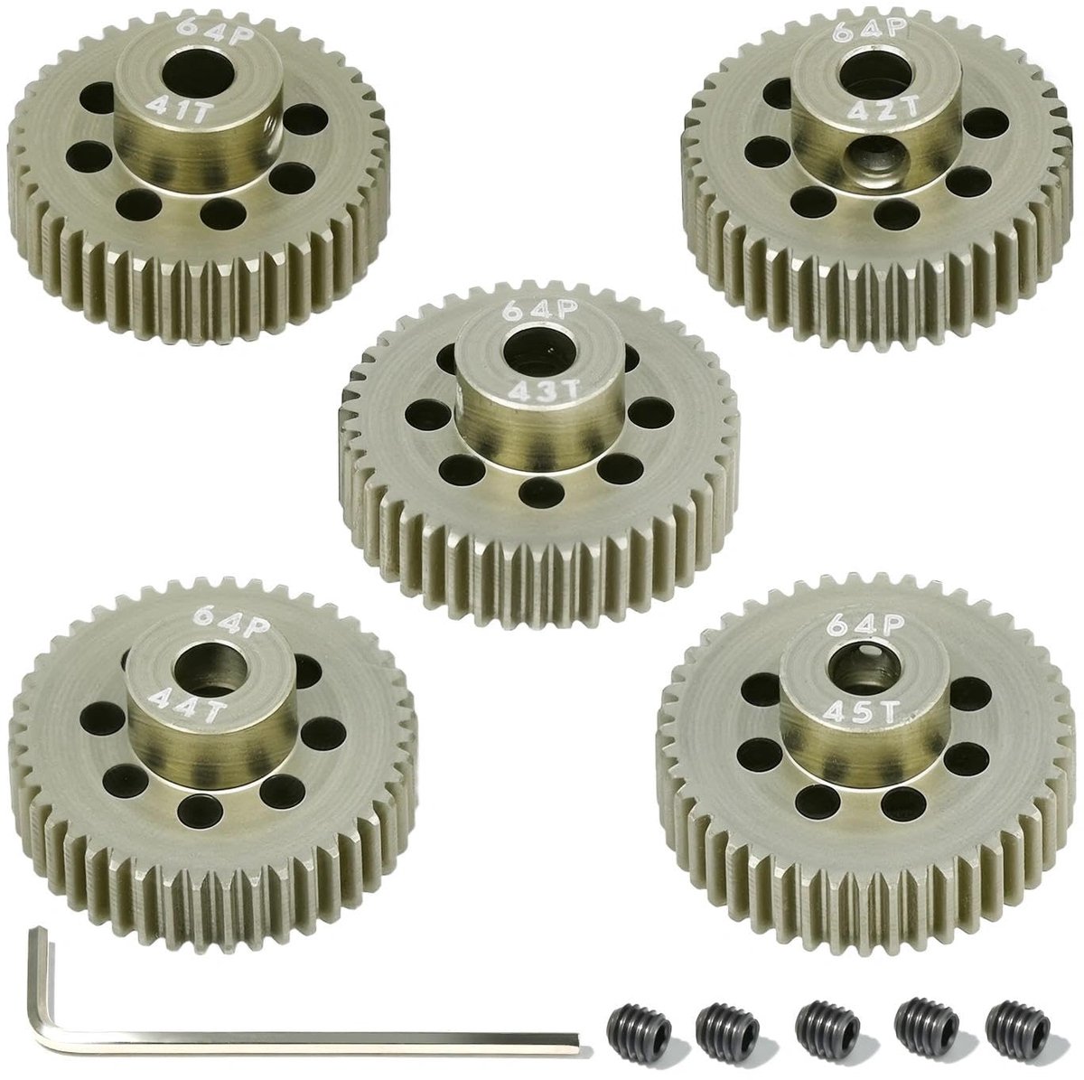 Set van 5 tandwielen 64P 3,175 mm 41T 42T 43T 44T 45T