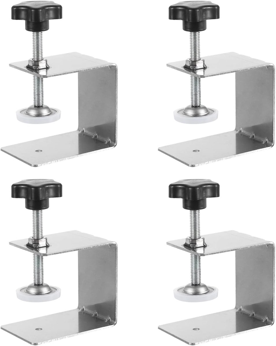 4 stuks ladefront-montageklemmen, 2 mm kast-hardware-jig van roestvrij staal, ladebevestigingsclip, kasten, montagegereedschap voor bureaumontage, zilver