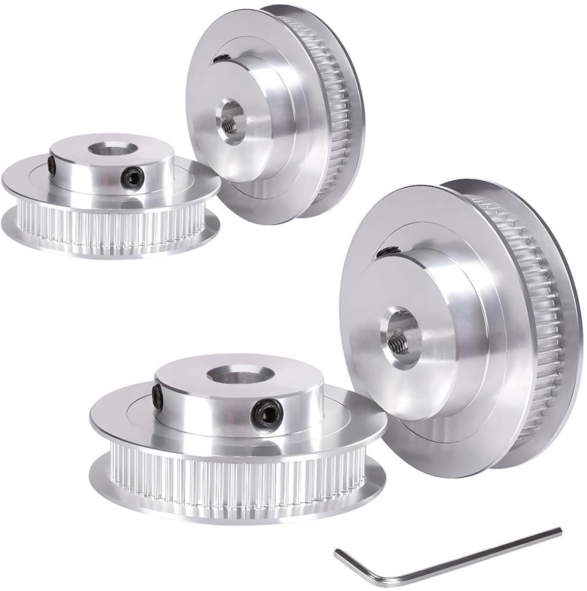 Tandriemschijf 80 Tanden,Boring 8 mm,Breedte 6 mm,GT2 80T Timing Belt Pulley Bore 8 mm,voor 3D Printer en CNC 6 mm Breedte GT2 Tandriem.(4 stuks)