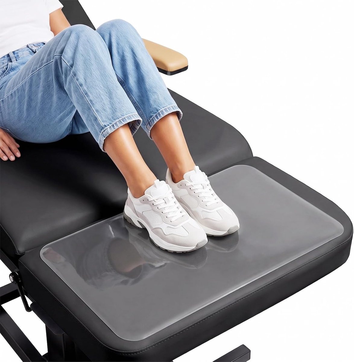 voetsteun voor massage en cosmetica, 60 x 40 cm, transparante pvc-beschermmat, waterbestendig, krasbestendig en eenvoudig te reinigen, voor huishouden, praktijk en studio (transparant)