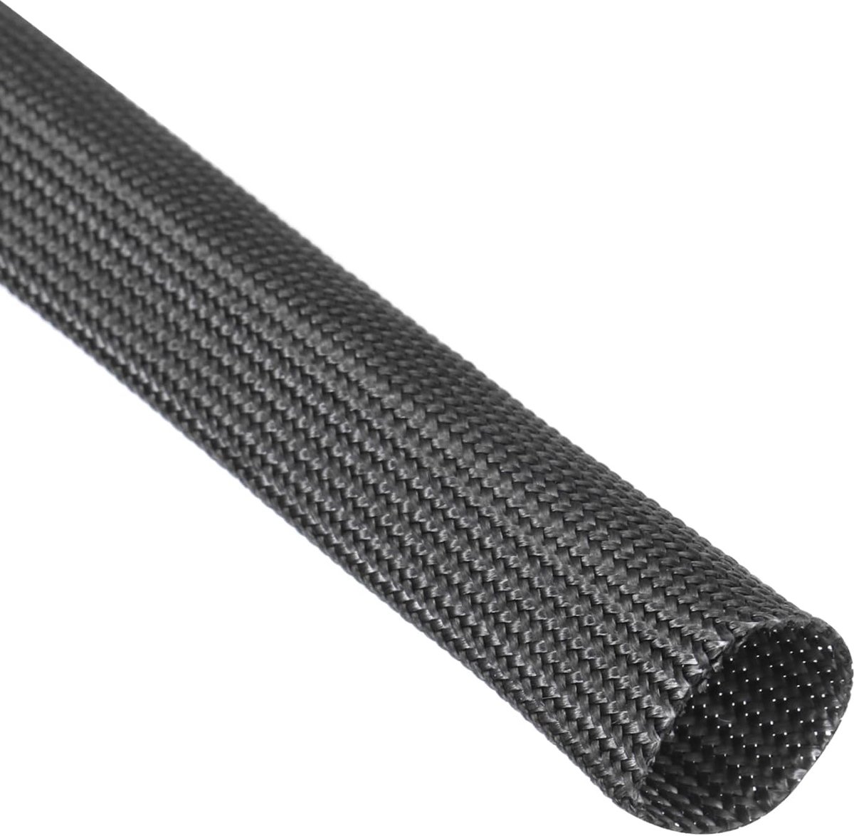Isolatiekabelbescherming, 9,8 voet - 12 mm hoge temperatuur glasvezelhuls zwart