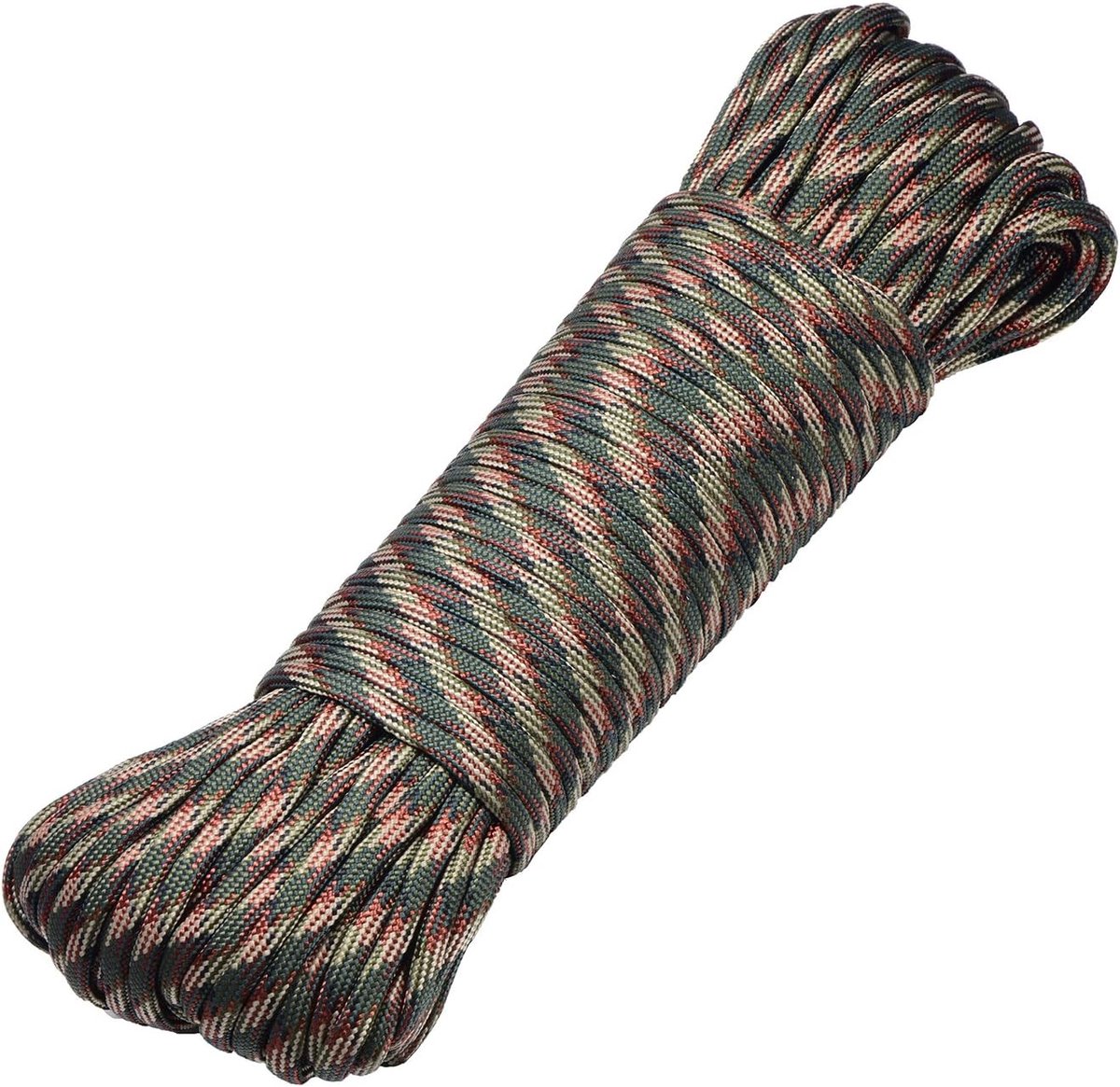 30 meter lang textieltape nylon koord paracordtouw survivaltape voor knutselen en voor outdoor campingactiviteiten 4 mm - 7 draden groen camouflage