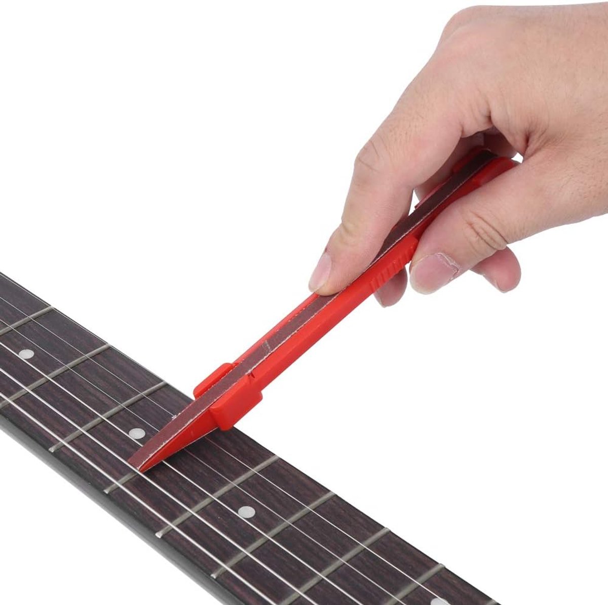 Gitaar, Gitaar Fret Bekroning Bestand Pen Detailer Afwerking voor doe-het-zelf Reparatie Instrument Gereedschap voor snaarinstrumenten Kan gemakkelijk schuren op moeilijk(rood)