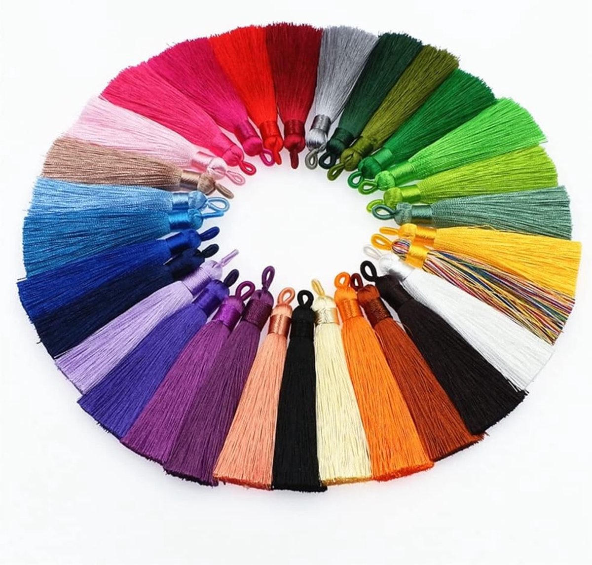 Kwastjes, handgemaakte kwastjes, hangers, kleurrijke franjes met koord, lussen, floss, bladwijzers, kwastjes voor sieraden, souvenirs, doe-het-zelf kleding, handwerk, accessoires