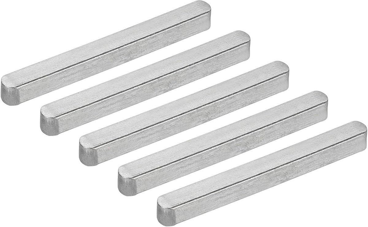 Ronde verensleutel 50x5x5 mm, 5 stuks koolstofstaal parallelle aandrijfas sleutelvoorraad voor bevestigingsmiddelen mechanische industrie, zwart