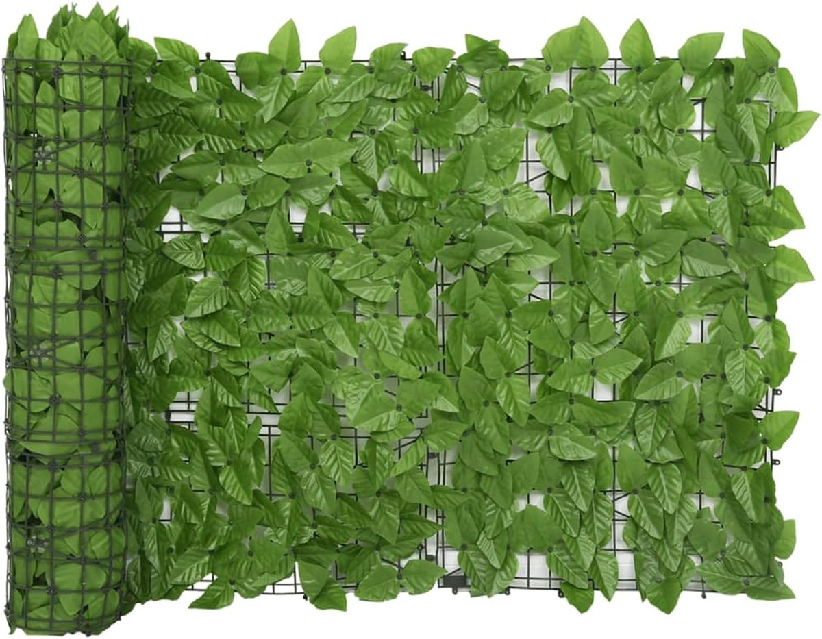 MAKER Inkijkbescherming voor balkon, 600 x 75 cm, uv-bestendig, luchtdoorlatend en privé, groene kunstbladeren van polyethyleen voor balkon, tuin, hek en leuning