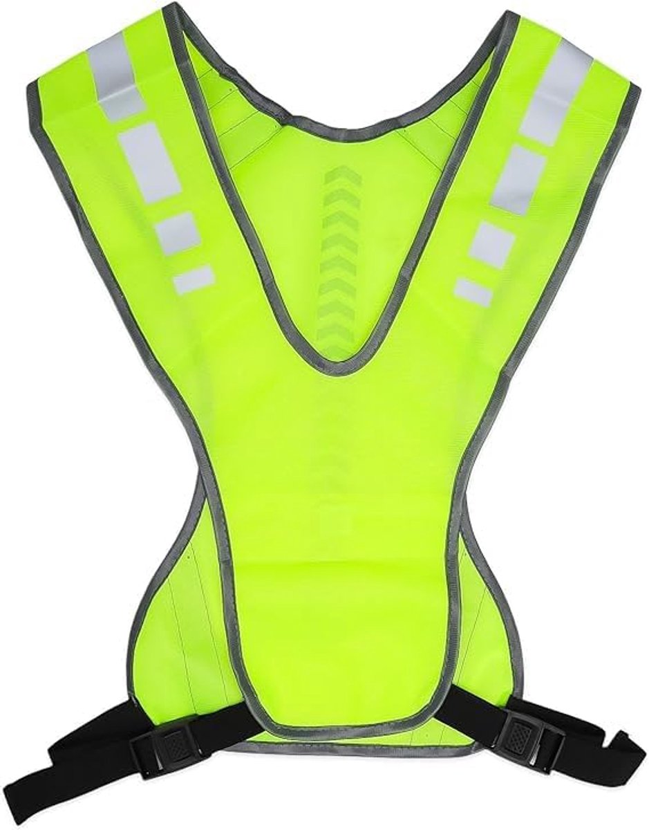 Veiligheidsvest – Licht Hardloopvest en Fietsvest voor Dames en Heren, Verstelbaar en Ademend met Zak, Veiligheidsvest voor Motor, Joggen, Wandelen, Fietsen en Outdoor