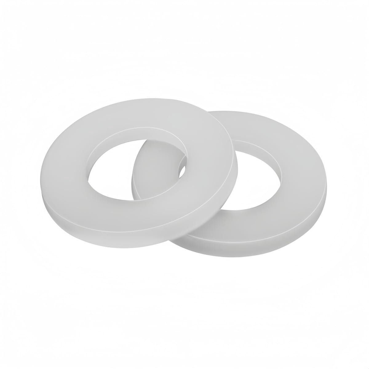 Wasmachine, rond, kunststof, plat, wit, M5 x 10 x 1,0 mm (200 stuks)