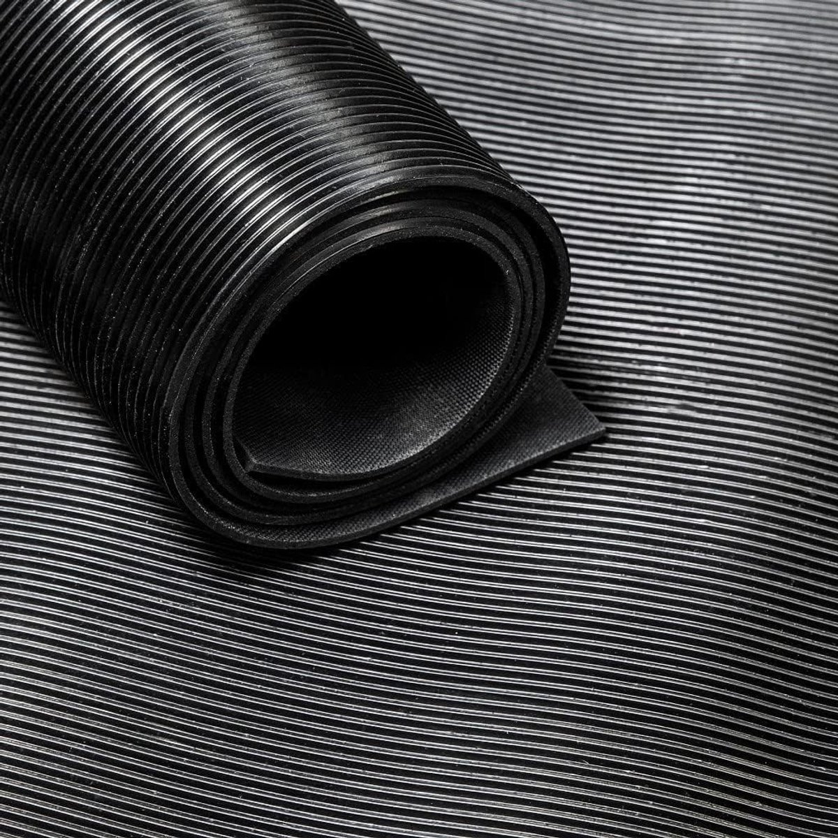 Rubberen loper/rubberen mat van de rol, groeven (100 cm x 3 mm)