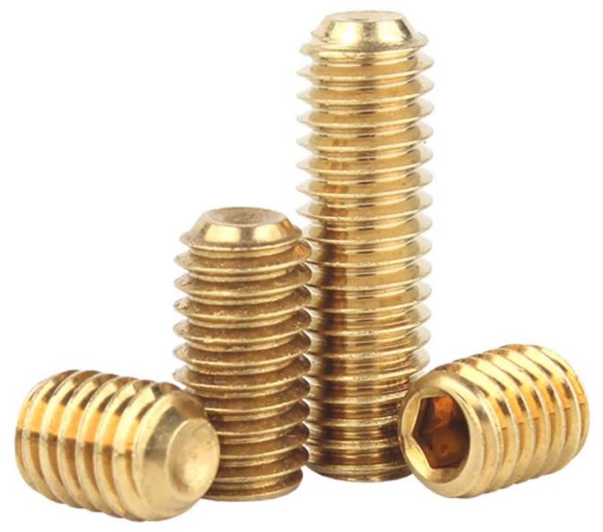 x 16mm 5 Pcs Hex Socket dop Set schroeven Messing Cup Punt Zonder hoofd Grub Schroef Allen Knoppen