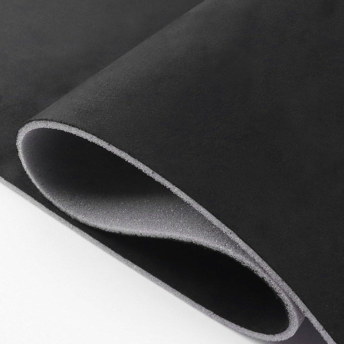 Stof met vlamvertragende schuimrubberen achterkant, 245 x 150 cm, autohemelstof voor doe-het-zelf reparatie, binnenbekleding, voor auto, vrachtwagen, SUV, camper, caravan, boot, zwart