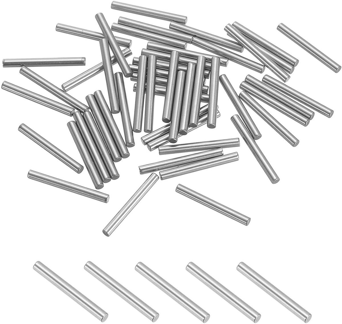 Metalen stiften, 2 x 18 mm, 30 stuks, 304 roestvrij staal, houder voor planken, kasten, componenten, zilverkleurig
