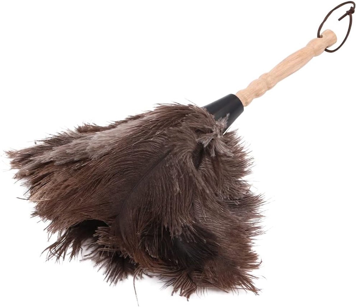 Duster 33 cm Veer Dusters Huishoudelijke Stofverwijderingsgereedschap met houten handvat Reinigingsborstel Tool voor Huis Tuin Spinnenweb Plafondventilator Meubels Afstoffen Sneller Dusters