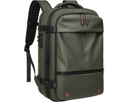 Vacuüm Rugzak - Reisrugzak Compressie - Ruimte Besparen - Uitbreidbaar 25-60L - 17 inch Laptop - OD Groen