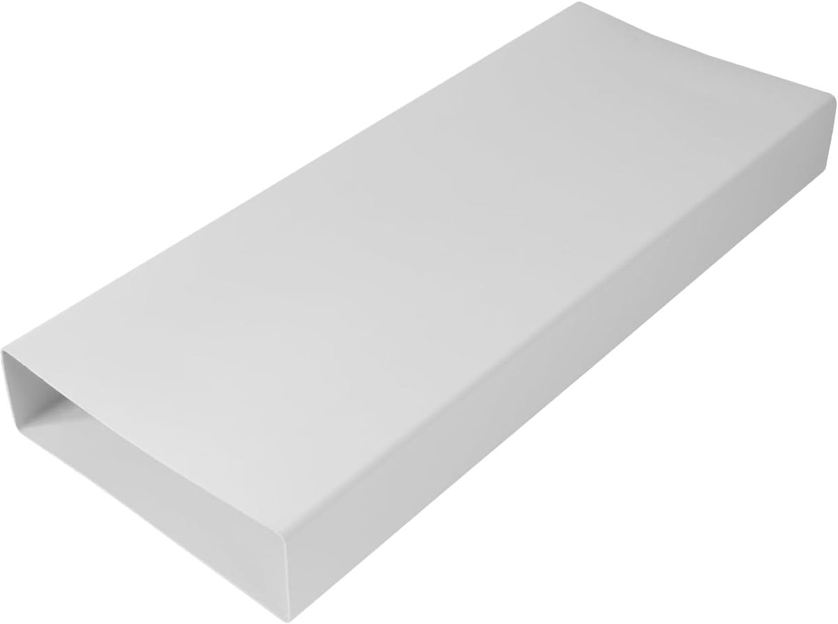 Market Vlak kanaal 204 x 60 mm / 20,4 x 6 cm rechthoekig ventilatiekanaal van kunststof - 50 cm lang ventilatiesysteem verbinding - verwarmen, koelen - klimaatkanaal, ventilatiekanaal plat voor
