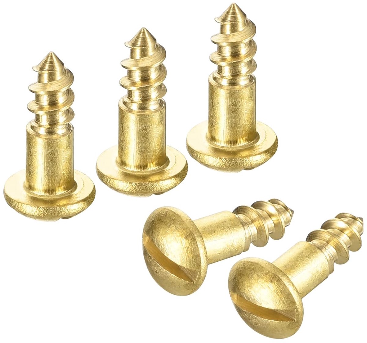 Houten schroeven M3 x 12 mm sleuf ronde kop messing zelftappende schroef houtwerk schroef 25 stuks