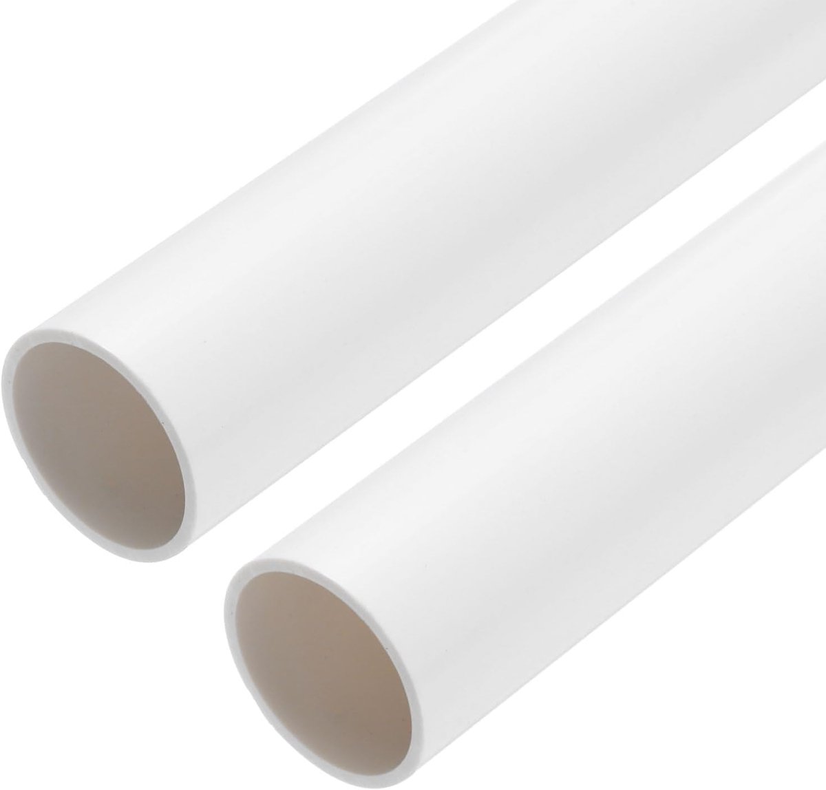 2 stuks PVC buis, diameter 28,6 mm lengte 0,23 m rond kunststof buis voor tuin, aquarium, waterleiding, kabelkanaal, ventilatiebuis (wit)