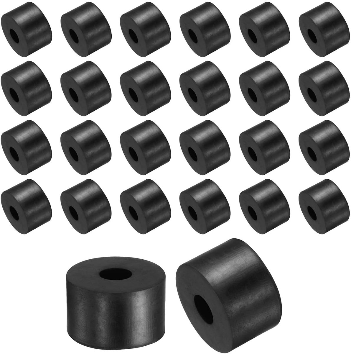 36 stuks rubberen sluitringen, 25 mm buitendiameter x 8 mm binnendiameter x 15 mm hoogte, ronde rubberen bussen, dikke rubberen sluitringen, voor huis- en autoaccessoires