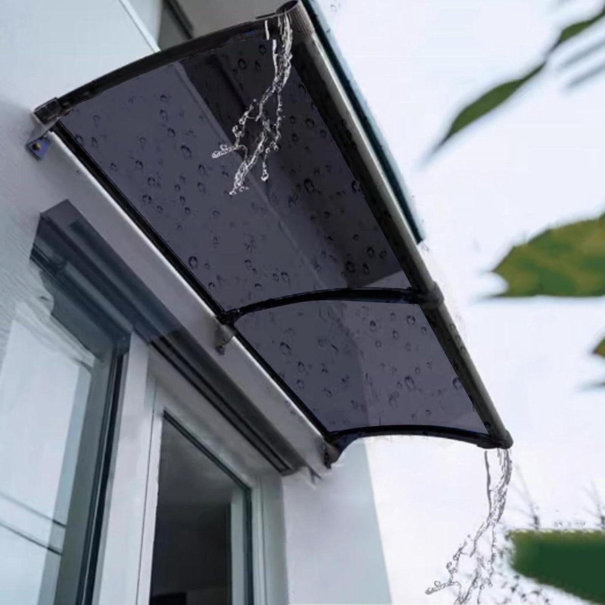 Regendak Deur - Overkapping Buiten - Bescherming tegen Weer - Versterkt Carbon Staal - 100x240cm - Grijs