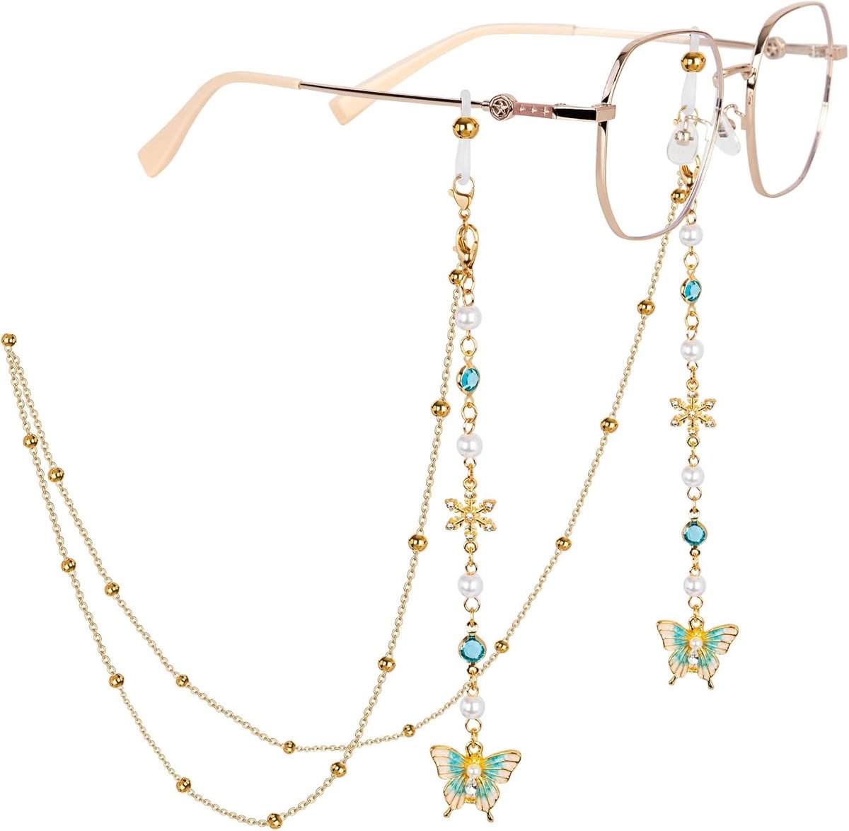 Zonnebril ketting verstelbaar - glazen ketting met antislip - voor zonnebrillen en leesbrillen - SnelShoppen