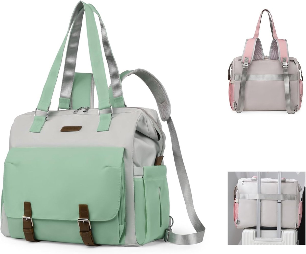 Baby luiertas rugzak - groen - multifunctionele schoudertas - met verschoonmat voor onderweg - SnelShoppen