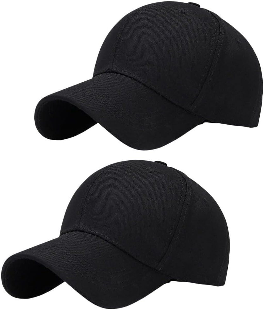 SnelShoppen - 2 Stuks Verstelbare Honkbalpetten voor Heren en Dames, Katoenen Zonwering voor Outdoor, Hardlopen, Tennis, Golf, Reizen, Klassiek en Ade