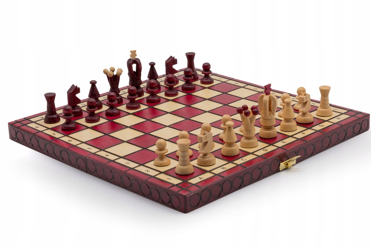 Houten Schaakset Middel 35cm - Leer Schaken met Kwaliteit
