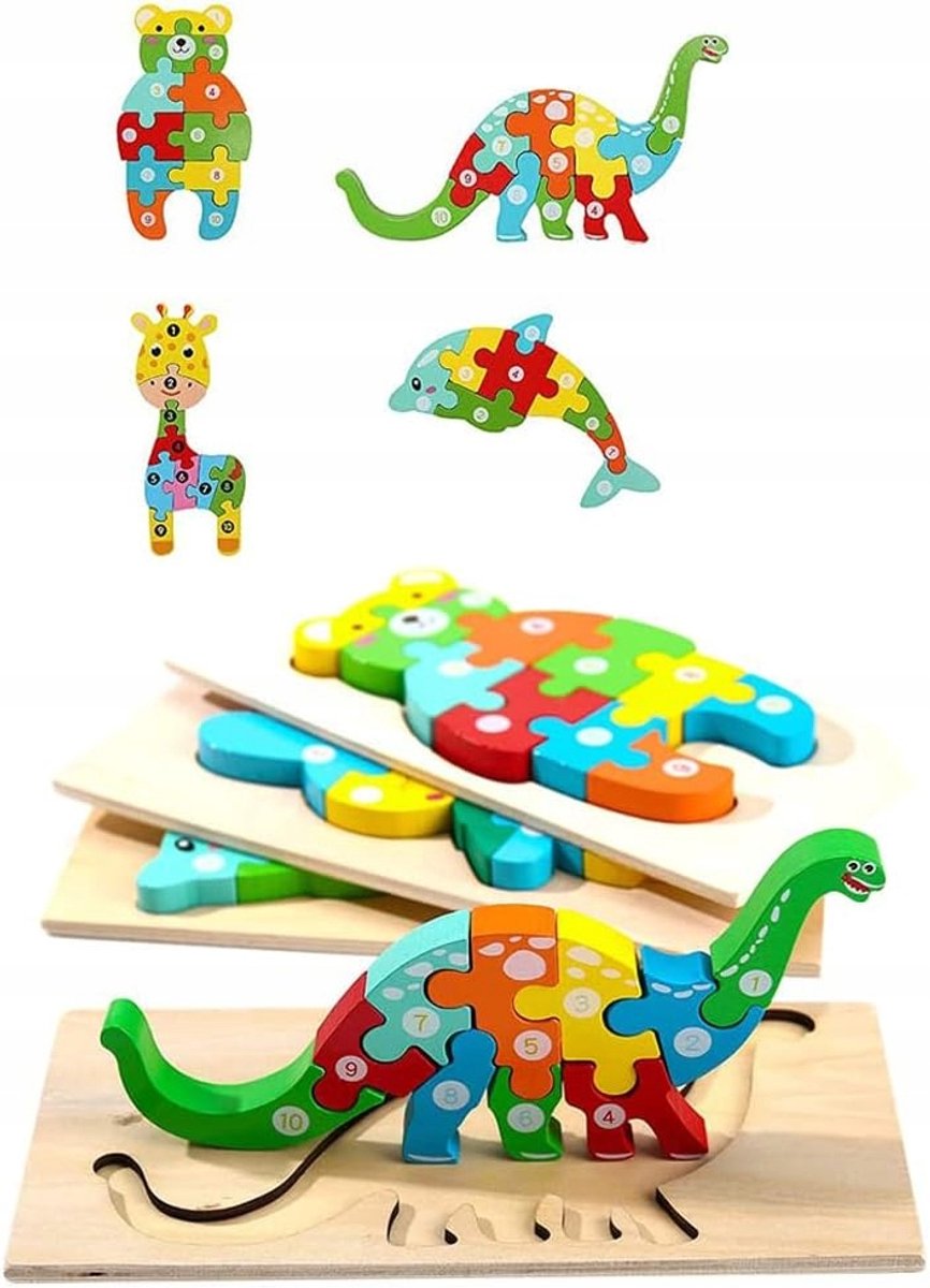 Houten Insteekpuzzel voor Kinderen - Montessori Educatief Speelgoed