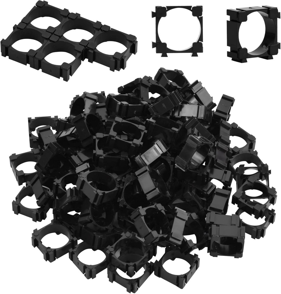 Cilindrische batterijhouder 100pcs - Geschikt voor 18650 lithium - Splitsbaar ontwerp - Ideaal voor DIY batterijpack - ShopVlot