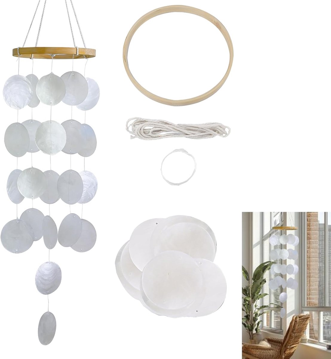 Windgong materialen kit - buitenshuis creatief - handgemaakt - natuurlijke sfeer - ShopVlot