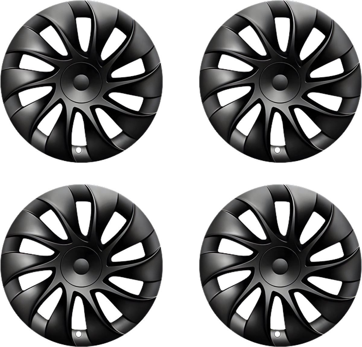 Wielnaafdoppen 20 Inch Set 4 Stuks - Velgen - Tesla Model Y 2020-2024 Cycloon Mat Zwart - Auto Accessoires