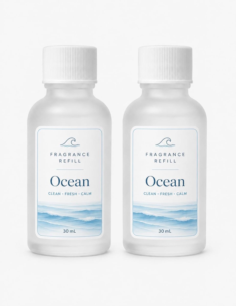 Navulling auto luchtverfrisser 2 × 30 ml - oceaangeur - frisse zeenoten - langdurig gebruik - ShopVlot