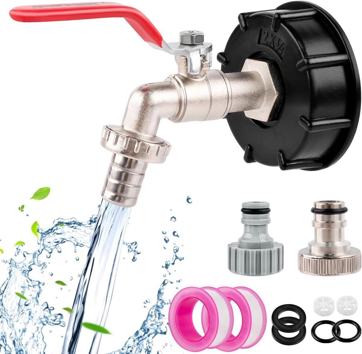 IBC tank accessoires 3/4 inch kraan - messing - lekvrij - ideale aansluiting voor tuin- en watertanks - ShopVlot