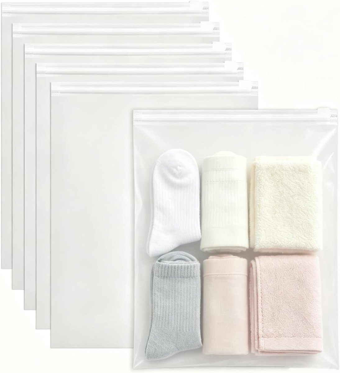 Zakken met druksluiting 40 stuks - 28 x 20 cm - matte ritszakken - waterdicht en herbruikbaar - ShopVlot