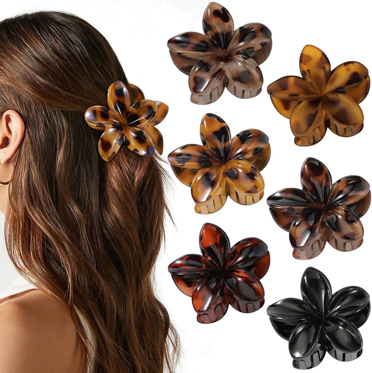 Haarspeld voor dames - bloemen - 6 stuks - haarsieraad voor bruiloft en feest - ShopVlot