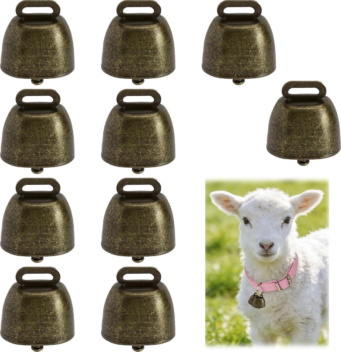Mini klokken 10 stuks - vintage metalen belletjes - decoratief en praktisch voor dierenhalsbanden - ShopVlot