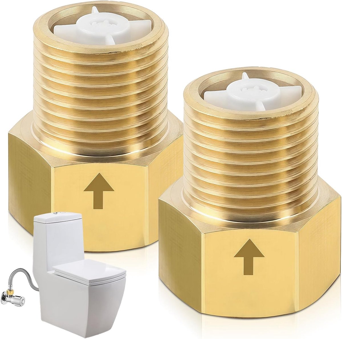 Terugslagklep 1 inch - Messing - 2 stuks - Geschikt voor waterpomp en leidingwater - ShopVlot