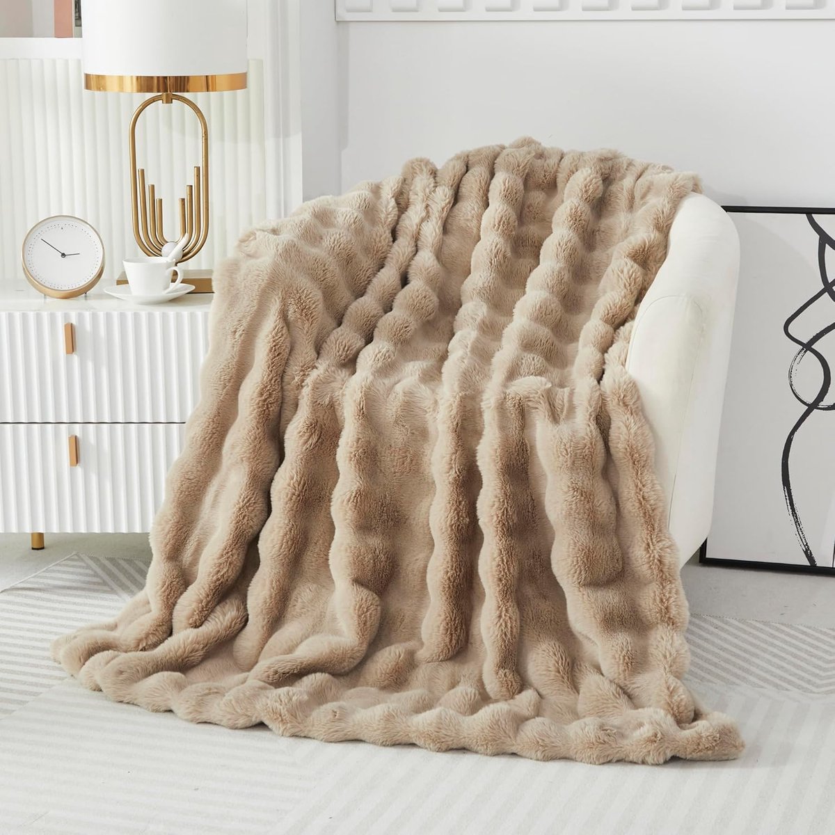 Faux Fur Plaid 130x160cm - Fluffy Fleece - Luxe en Cozy - Perfect voor op de Bank - ShopVlot